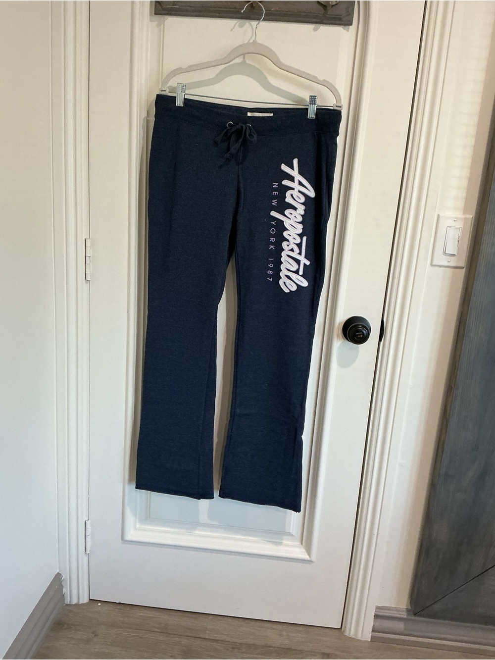 Aeropostale Navy Blue Logo Lounge Joggers with Bold White and Purple Font - Picture 4 of 6